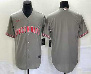 Men's Cincinnati Reds Blank Grey Cool Base Stitched Baseball Jersey